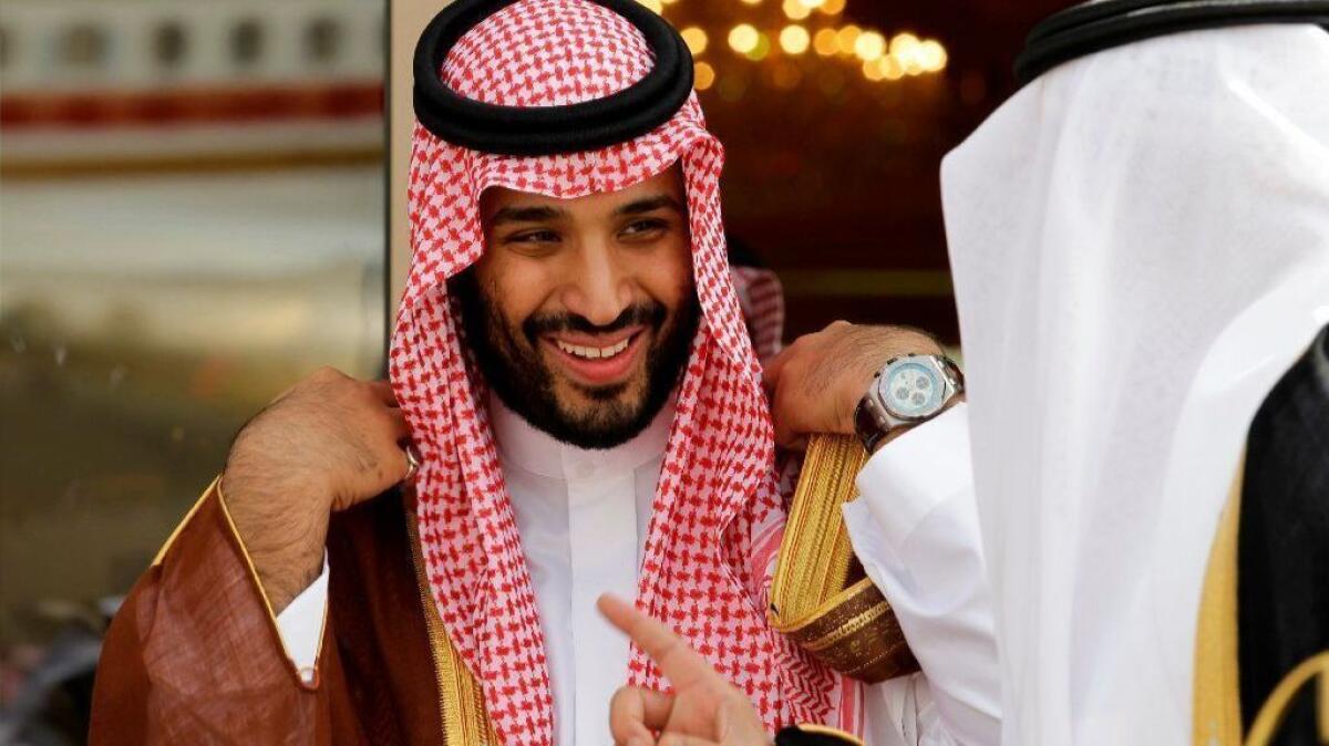 Prince Mohammed bin Salman speaks with a Saudi prince in 2012 in Riyadh, Saudi Arabia. The disappearance of Saudi journalist Jamal Khashoggi on Oct. 2, 2018, in Turkey peels away a carefully cultivated reformist veneer.