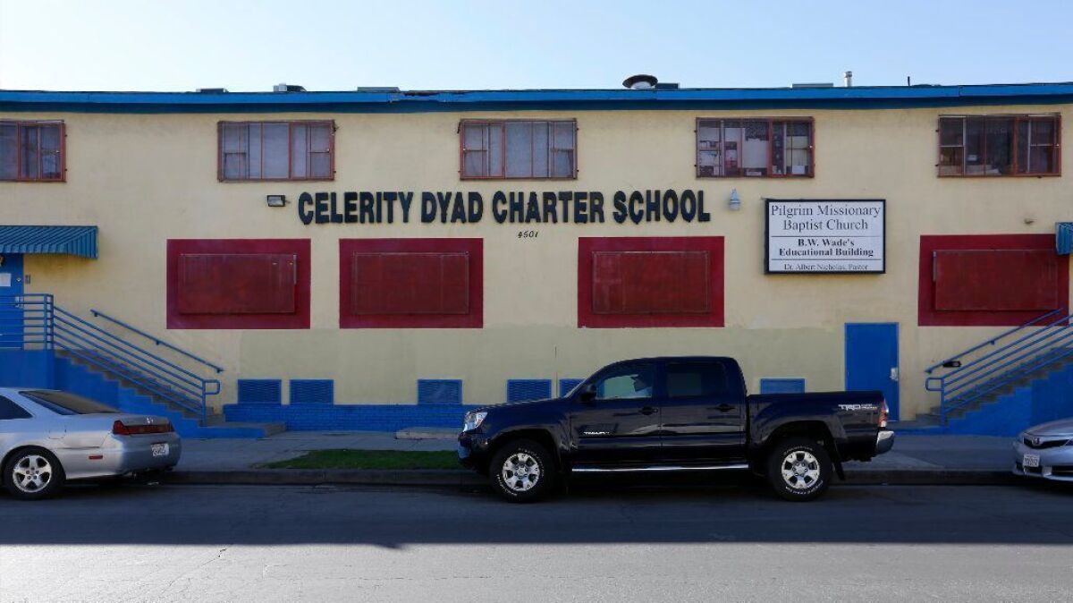 In addition to using portable classrooms, Celerity Dyad also occupies a nearby building.