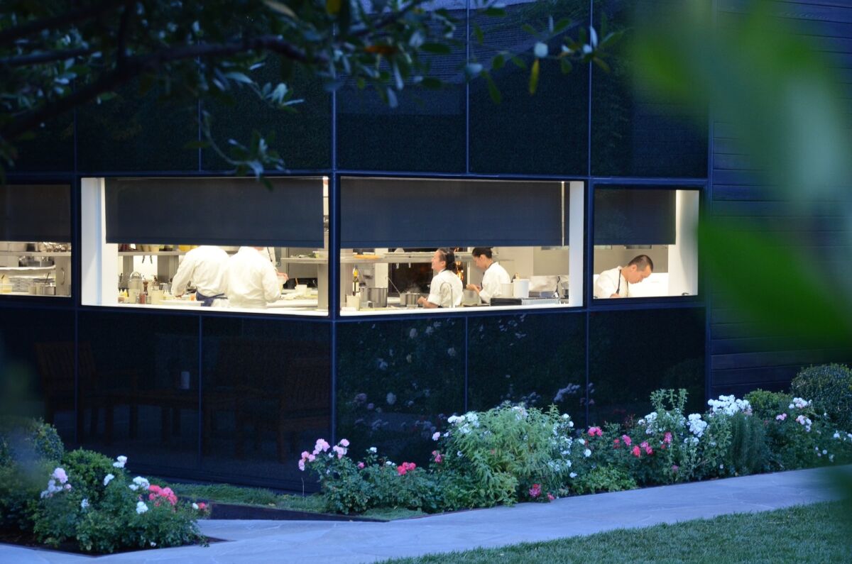 The French Laundry restaurant's kitchen window