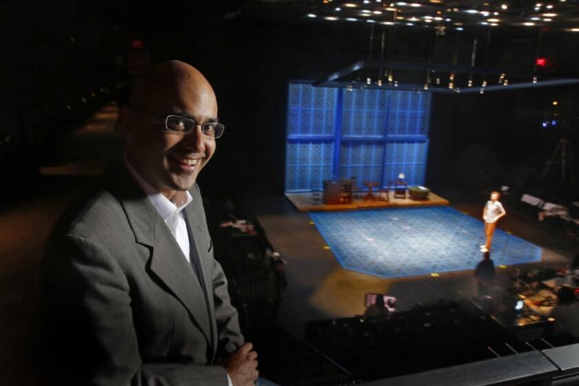 Playwright Ayad Akhtar at the La Jolla Playhouse in 2013. He'll be back in the just-announced 2016-17 season with "JUNK: The Golden Age of Debt," one of four world premieres announced by the Playhouse.