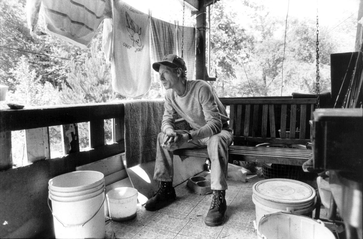 Beecher Linville, 42, a timber cutter in Dawes Hollow, W. Va., in June 1985. At the time, he earned $12,480 a year.