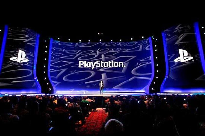 Jack Tretton, president and chief executive of Sony Computer Entertainment America, appears at a news conference at the Electronic Entertainment Expo at the Shrine Auditorium in Los Angeles, where the company rolled out its newest video games and products.