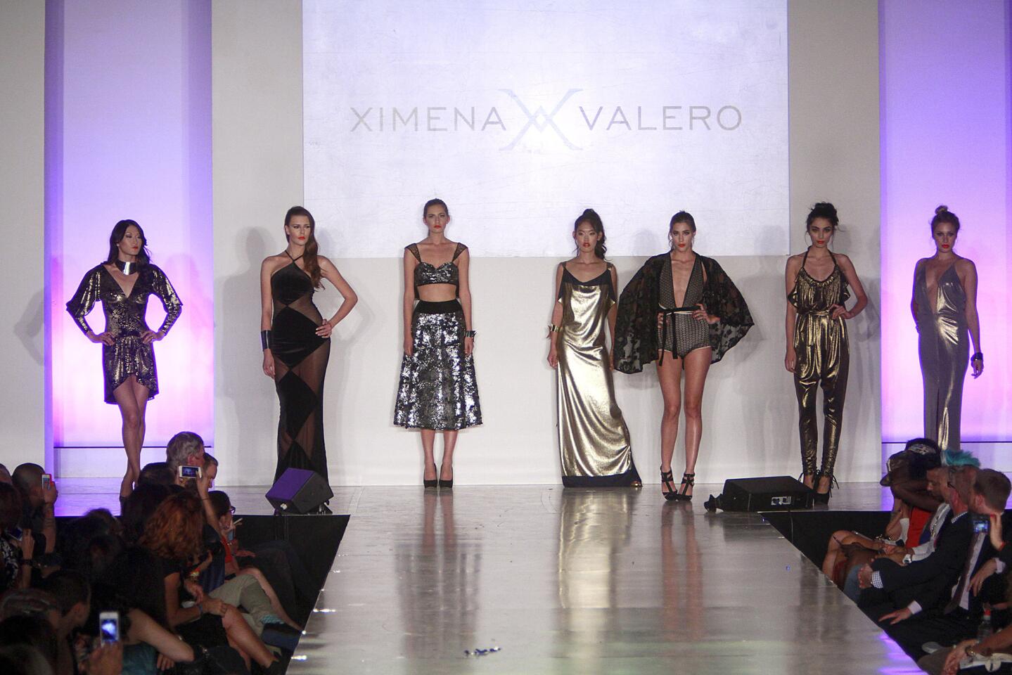 Models present the designs of Ximena Valero.