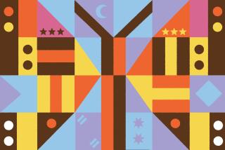 A colorful collage of flag symbols and colors