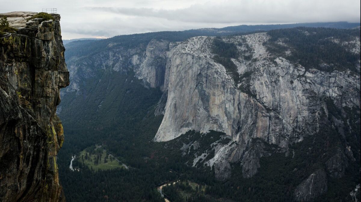 Taft Point, shown on May 18, 2015, is a popular hiking destination in Yosemite National Park. National Park Service officials said a man and a woman died after falling from the point.
