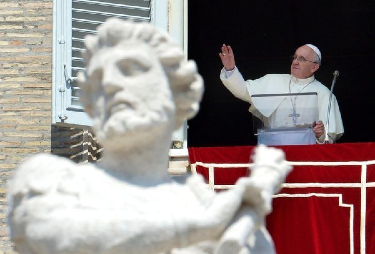 Pope Francis appealed during his Sunday appearance at St. Peter's Square for a day of fasting and prayer for peace in Syria. Although he has condemned the use of chemical weapons in Syria's civil war, he appears to be lobbying against threatened U.S.-led airstrikes.