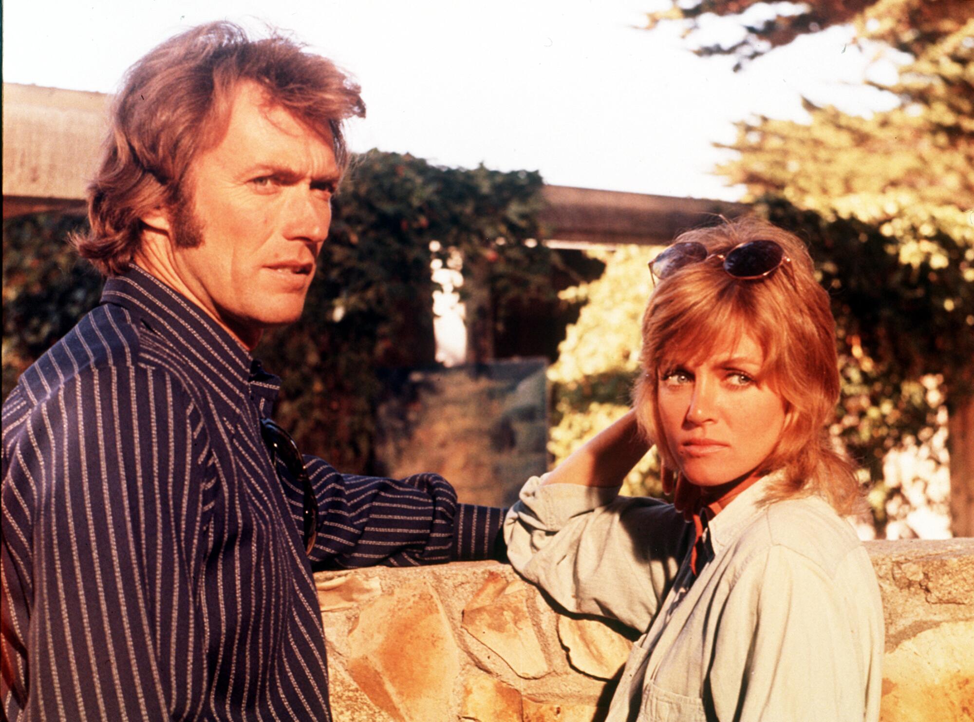 Clint Eastwood and Donna Mills in the movie PLAY MISTY FOR ME. Eastwood's directing debut. 