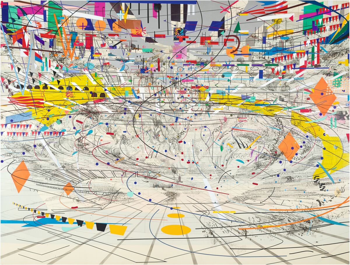 Julie Mehretu, "Stadia II," 2004, from the artist's survey at LACMA.