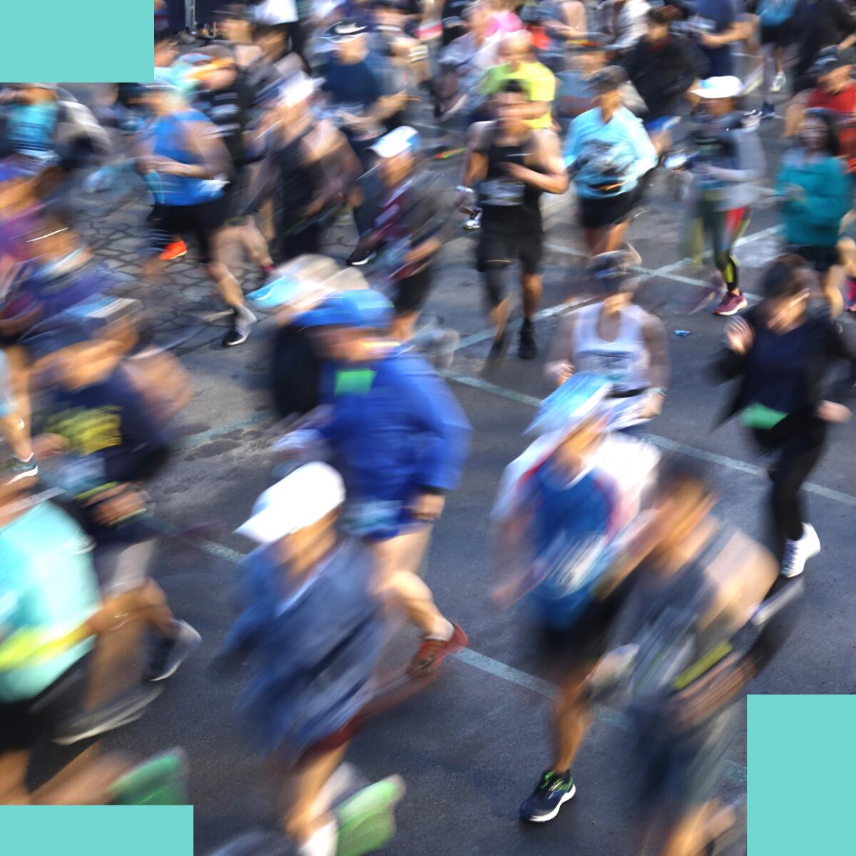 A blur of runners in the L.A. Marathon