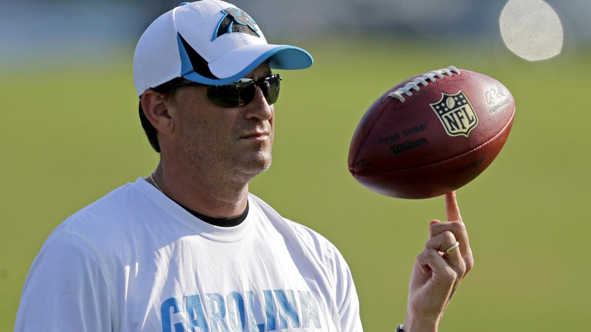 Offensive coordinator Mike Shula helped the Panthers become the top scoring team in the NFL this season.