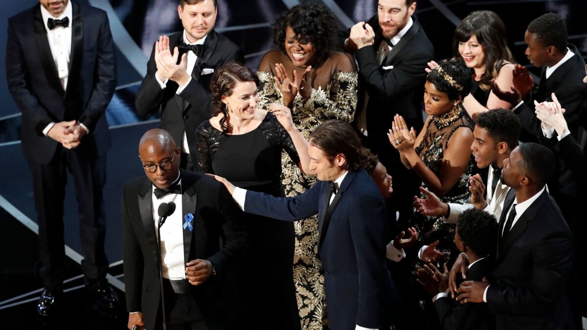 Berry Jenkins accepts the best picture Oscar for "Moonlight" in one of the most startling and significant wins ever.