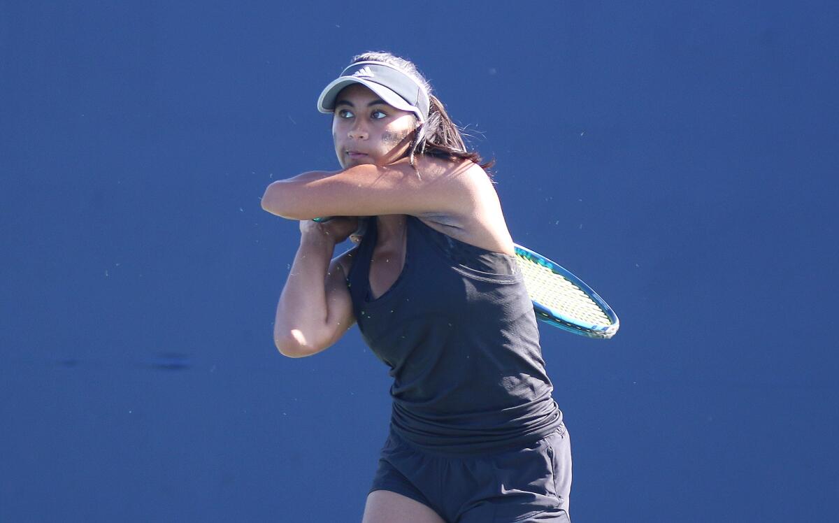 Freshman Ahana Singh paired with Finnegan to go 3-0 in doubles play.