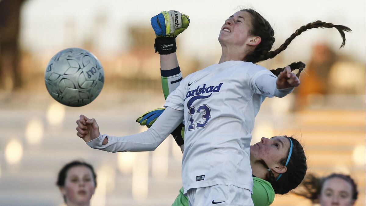 Carlsbad junior Lexi Wright, who has committed to UCLA, set a school record with 39 goals last season as the Lancers defeated Our Lady of Peace for the section Open Division championship.