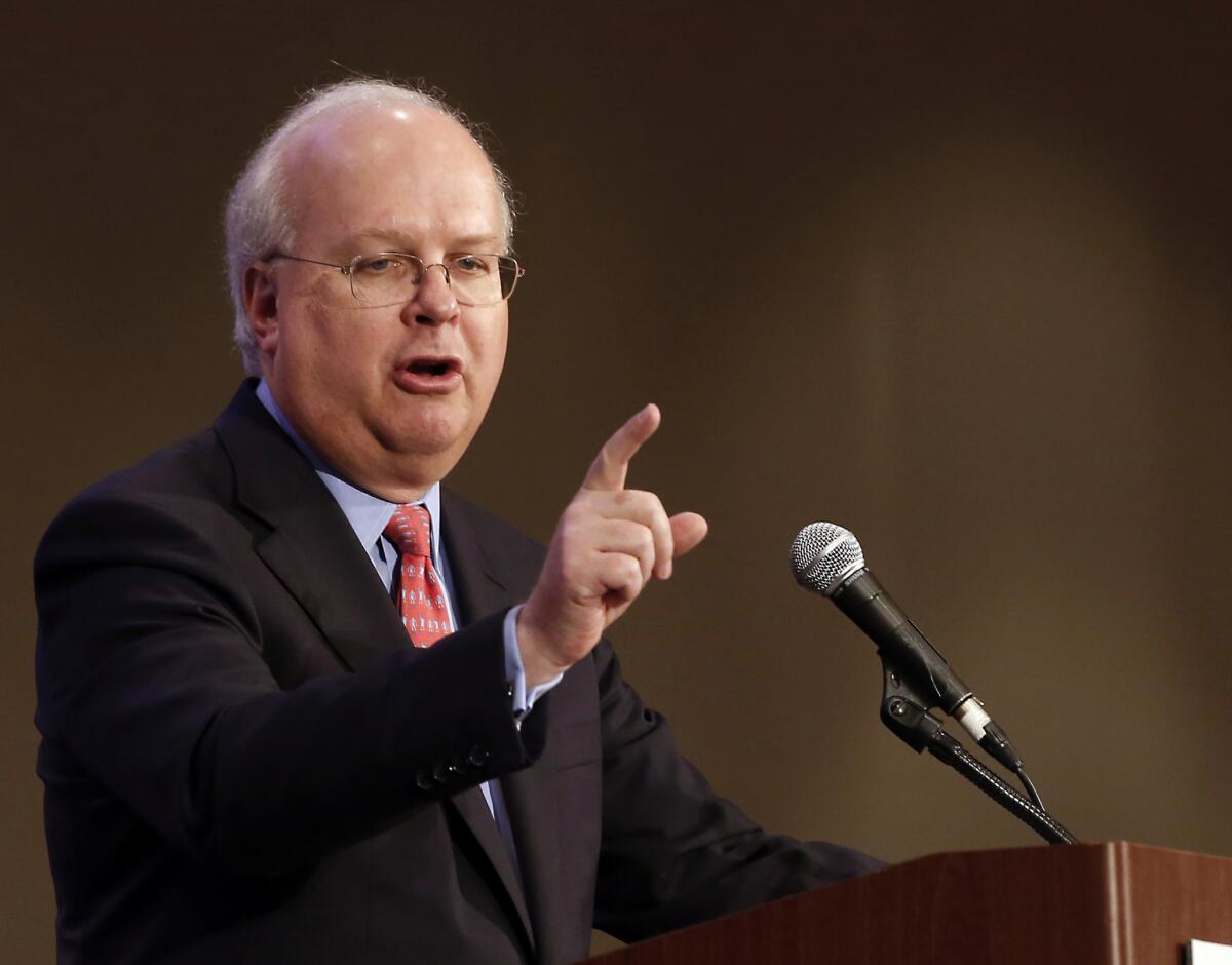 Republican strategist and fundraiser Karl Rove speaking in Sacramento, Calif. in March of 2013.