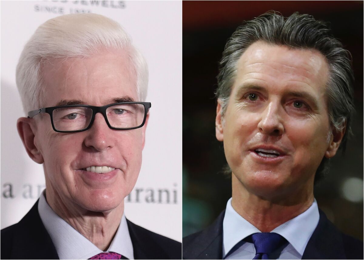 Former California Gov. Gray Davis and current Gov. Gavin Newsom.