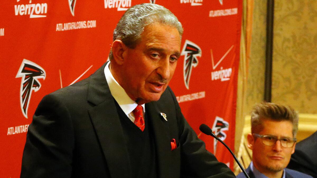 Atlanta Falcons owner Arthur Blank at a news conference last month.