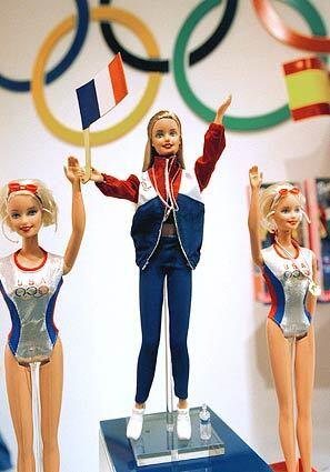 2000: Barbie dolls for the Olympics are displayed at the American International Toy Fair.