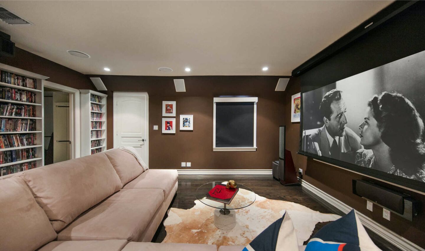 The theater room.