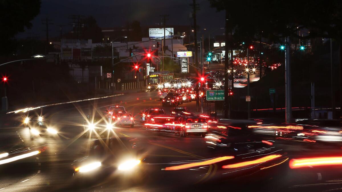 The 710 Freeway at its current northern terminus at Valley Boulevard in Alhambra. Metro officials are expected to vote Thursday on a motion that would steer funding away from a long-debated tunnel extension.