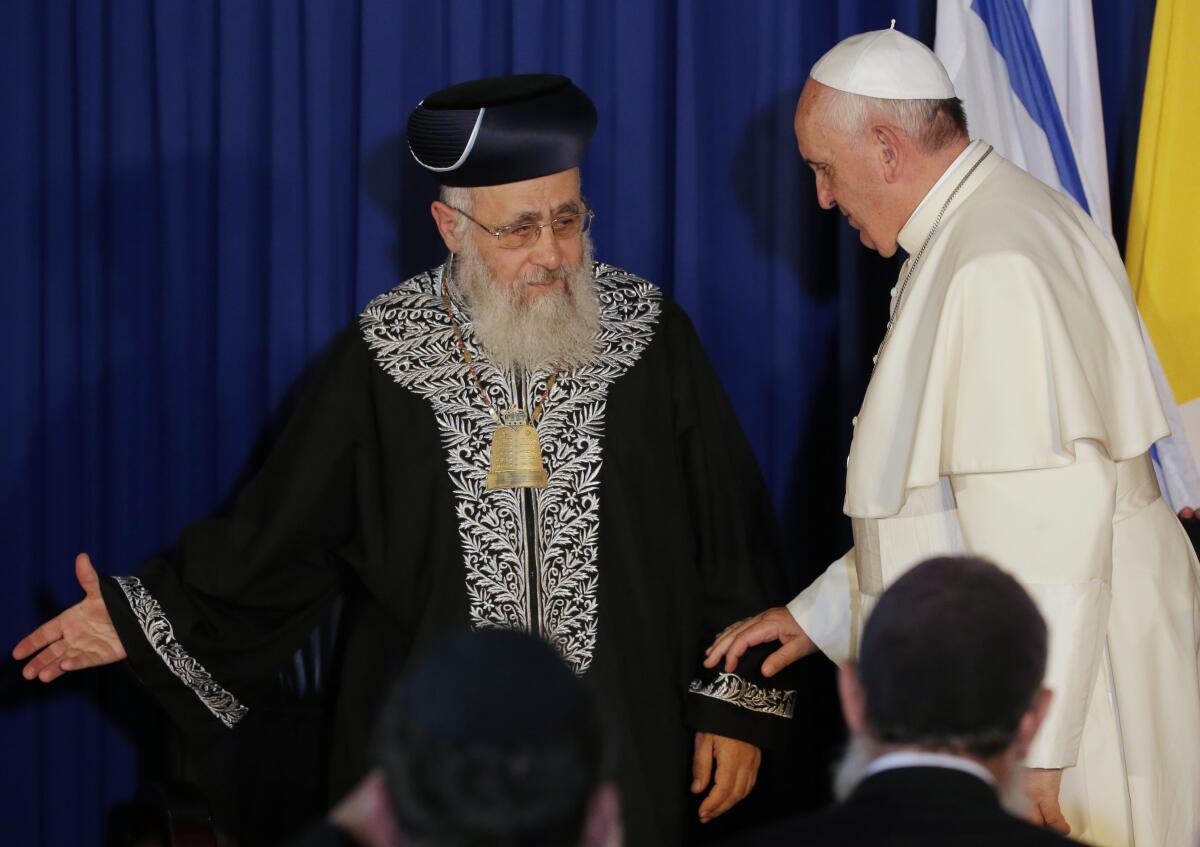 Rabbi Yitzhak Yosef and Pope Francis