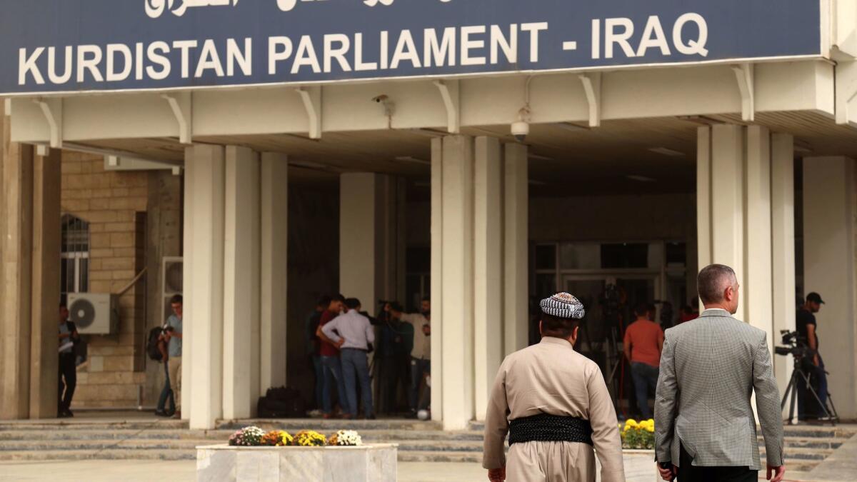 The Kurdish parliament building in Irbil, Iraq.