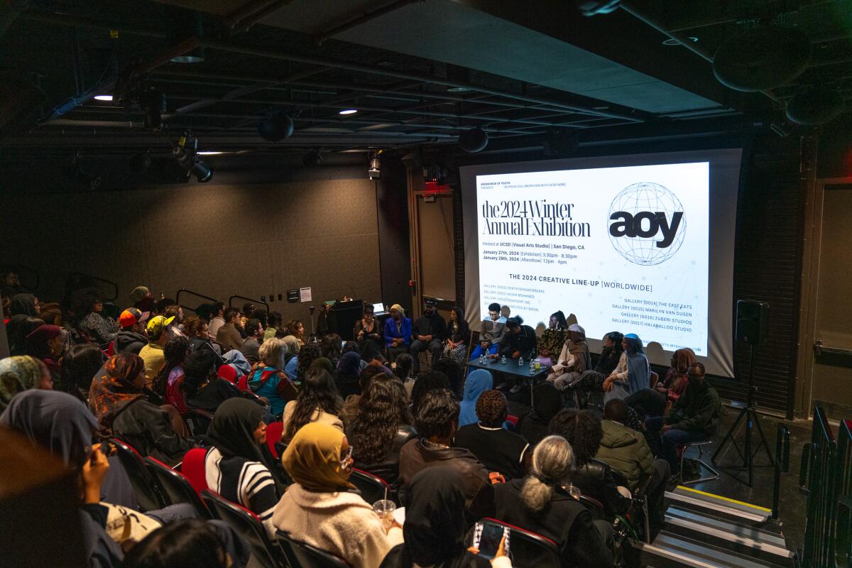 A large crowd assembled for Abundance of Youth's recent presentation at UC San Diego.