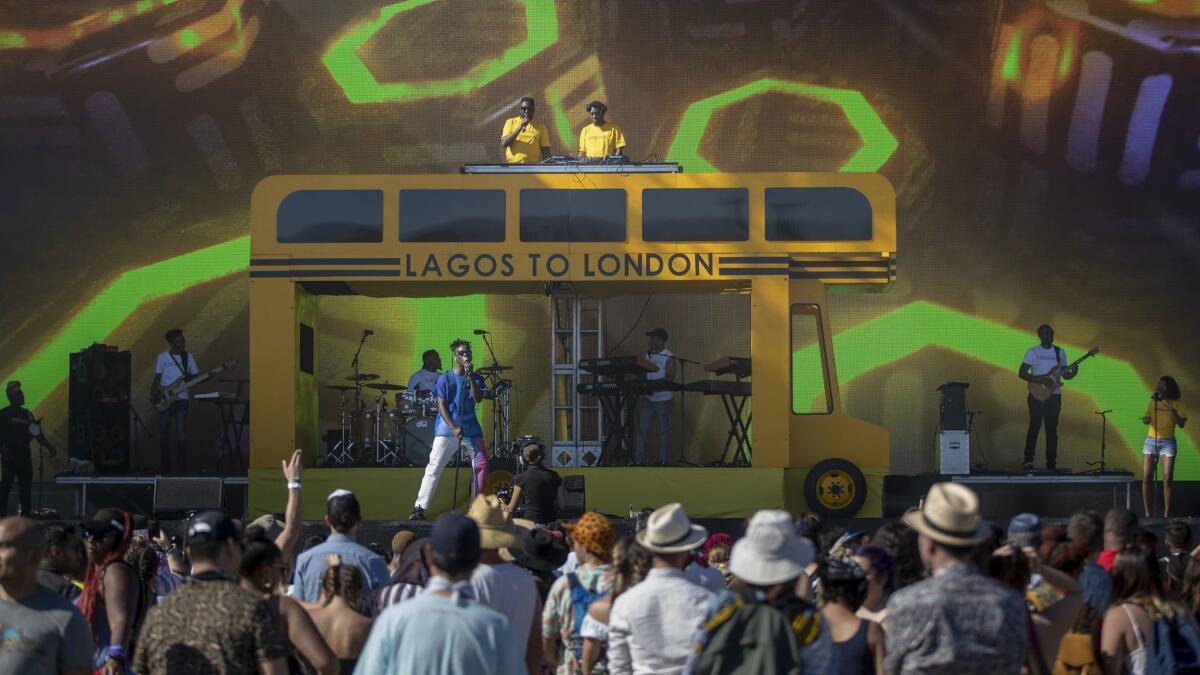 Mr. Eazi onstage April 13 at the Coachella Valley Music and Arts Festival.
