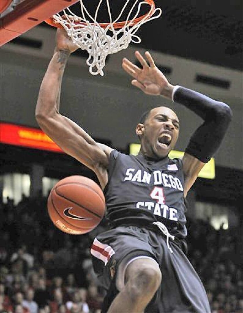 San Diego State’s Malcolm Thomas during a game earlier this year at New Mexico.