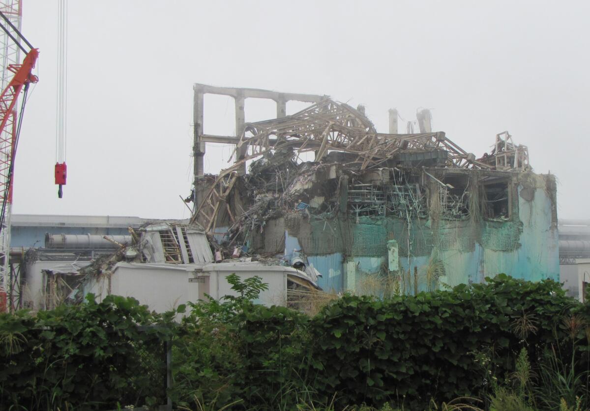 The ruined Unit 3 reactor building at the Fukushima Dai-ichi nuclear power plant on Sept. 15, 2011.