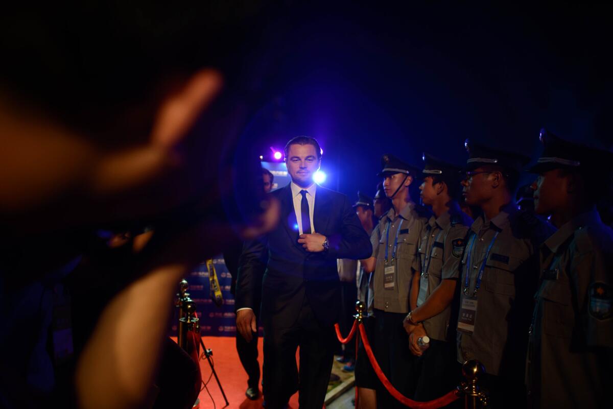 Leonardo DiCaprio attends a red carpet event for the Wanda "Oriental Movie Metropolis," billed as China's answer to Hollywood, in the Eastern port city of Qingdao on Sept. 22, 2013.