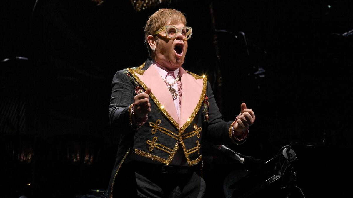 The sun goes down on Elton John at Dodger Stadium - Los Angeles Times