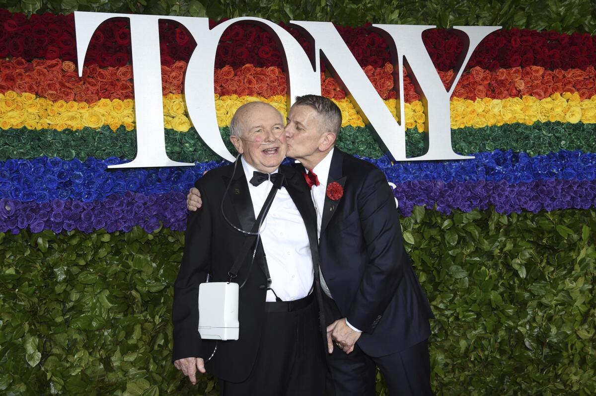 Terrence McNally, left, and his husband, Tom Kirdahy, at the Tony Awards in New York in 2019.