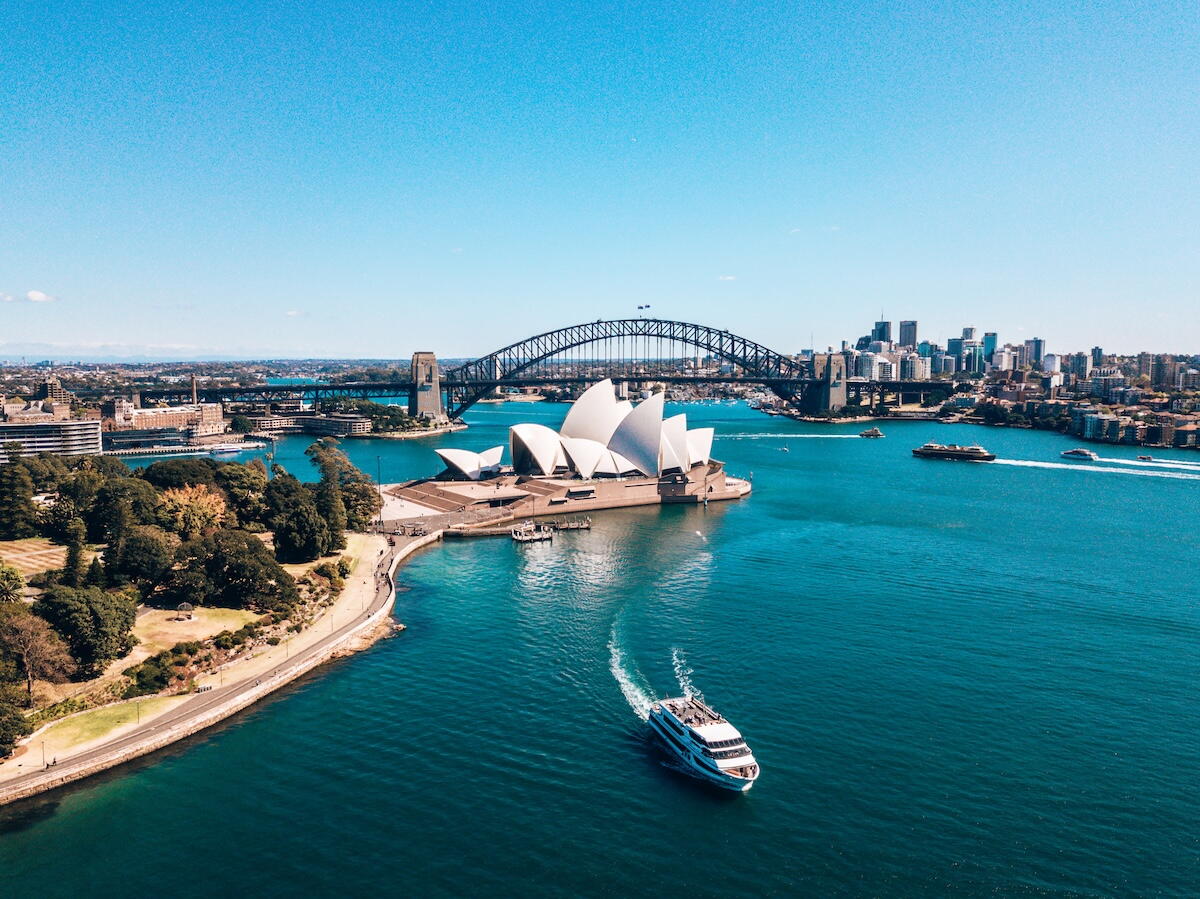 Sydney Harbor and the Opera House.