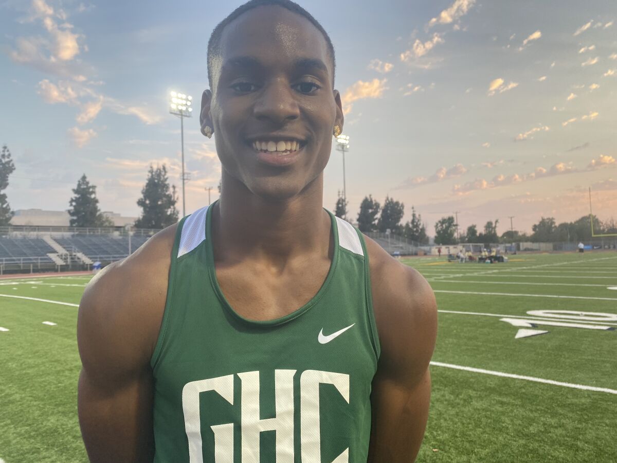 Sophomore Dijon Stanley of Granada Hills won the 200 and 400 at City Section track finals.