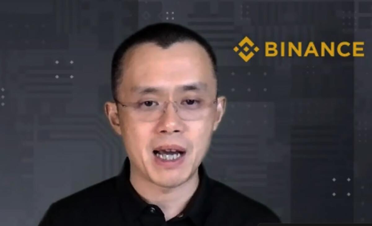 Binance Chief Executive Changpeng Zhao is speaking.