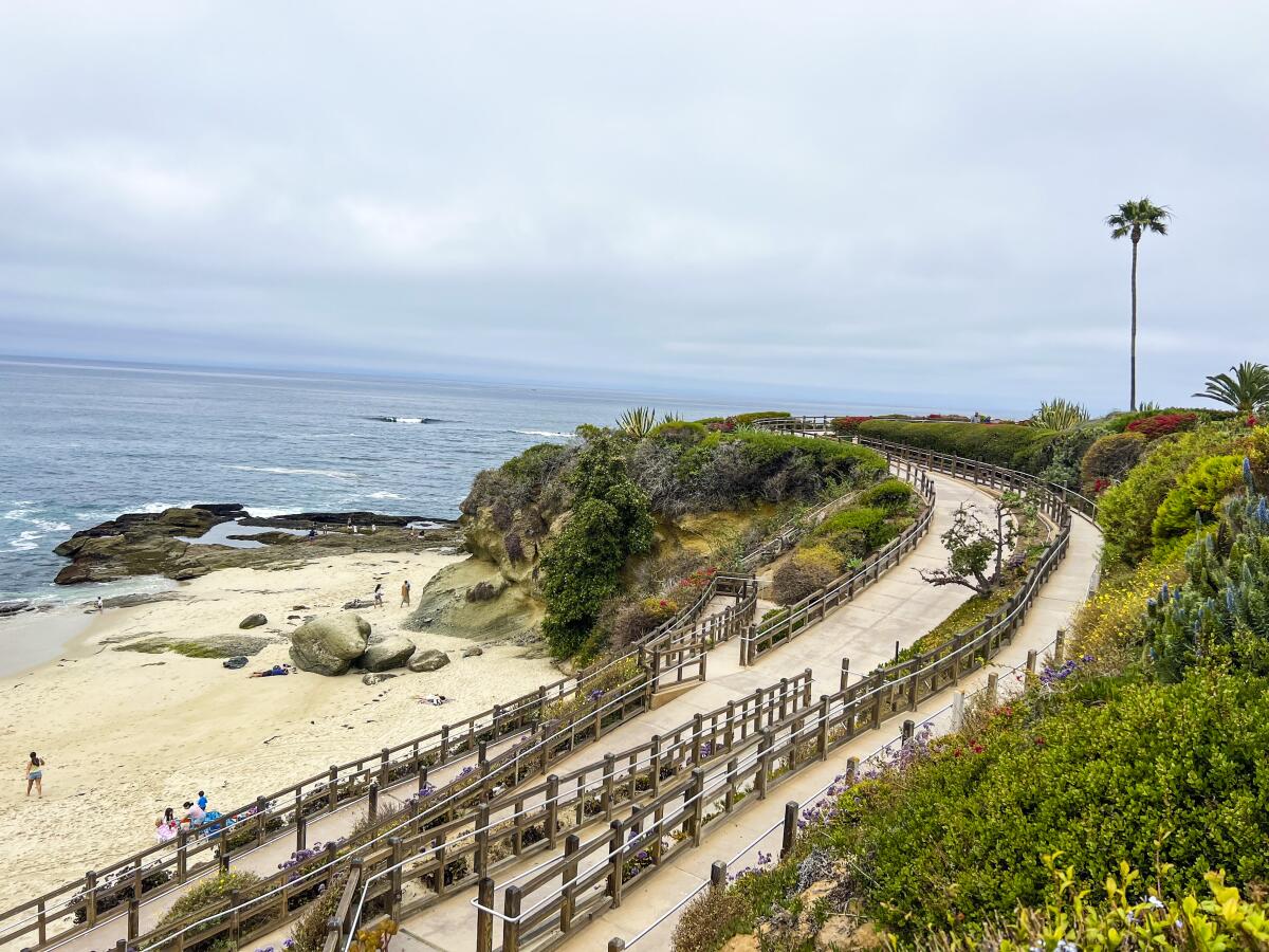 A walkway leads onto Treasure Island Beach.