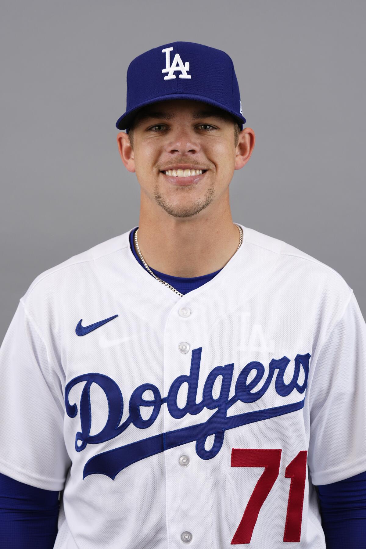 Dodgers pitching prospect Gavin Stone portrait.