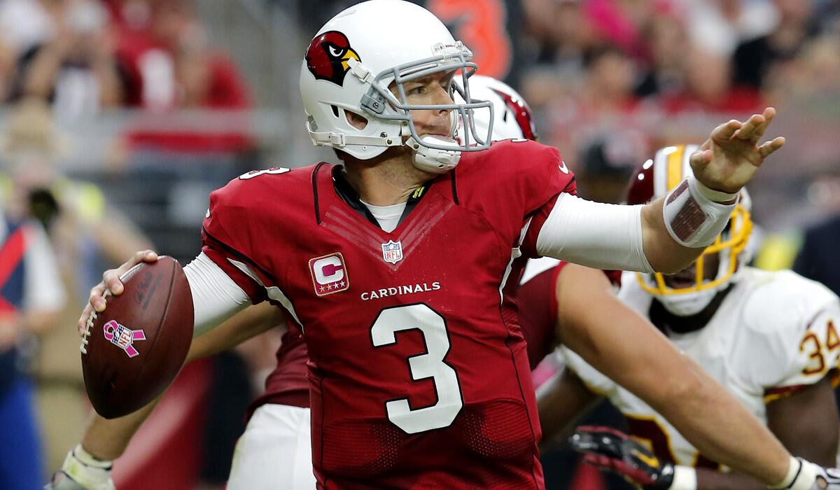 Quarterback Carson Palmer, who missed three games because of injury, is 2-0 as a starter with 554 yards passing this season after leading the Cardinals to a 30-20 victory over the Redskins last week.