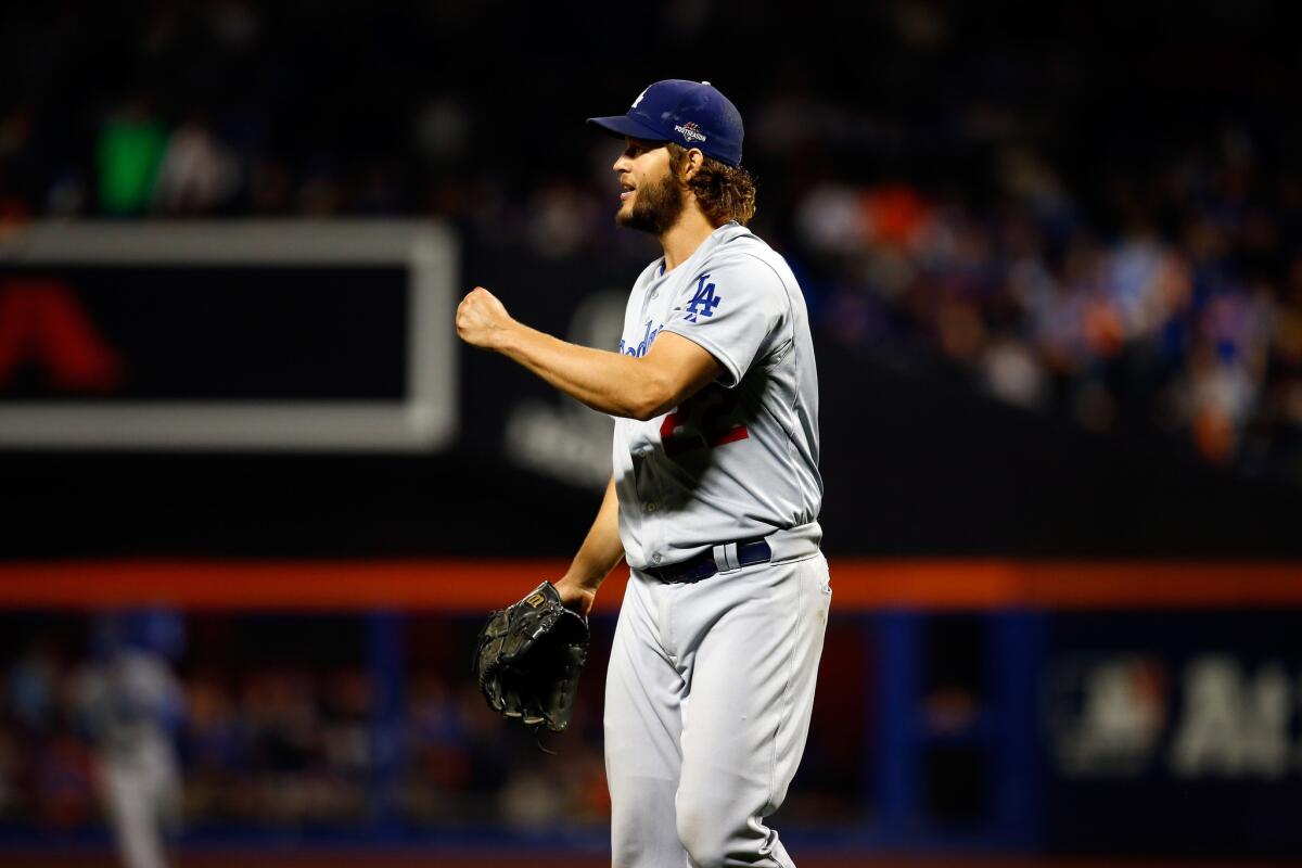 Clayton Kershaw gave up one run on three hits over seven innings against the New York Mets in Game 4 of a National League division series.