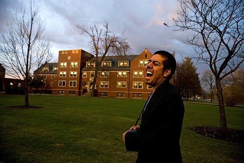 Daniel Zamora, 24, one of a "posse" of 10 Los Angeles high school students who entered prestigious Grinnell College in Iowa four years ago, is a budding artist who often favors drawing over academics. He needed one more class to get his diploma.