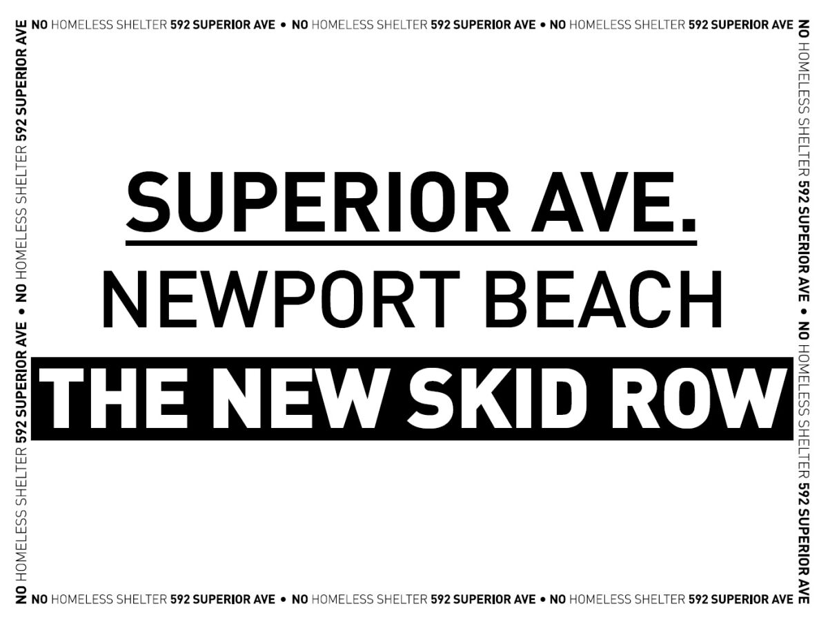 This is one of the messages shared by organizers of a protest planned for Tuesday night by Newport Beach residents opposed to the possibility of the city’s public works yard at 592 Superior Ave. being converted to a homeless shelter.