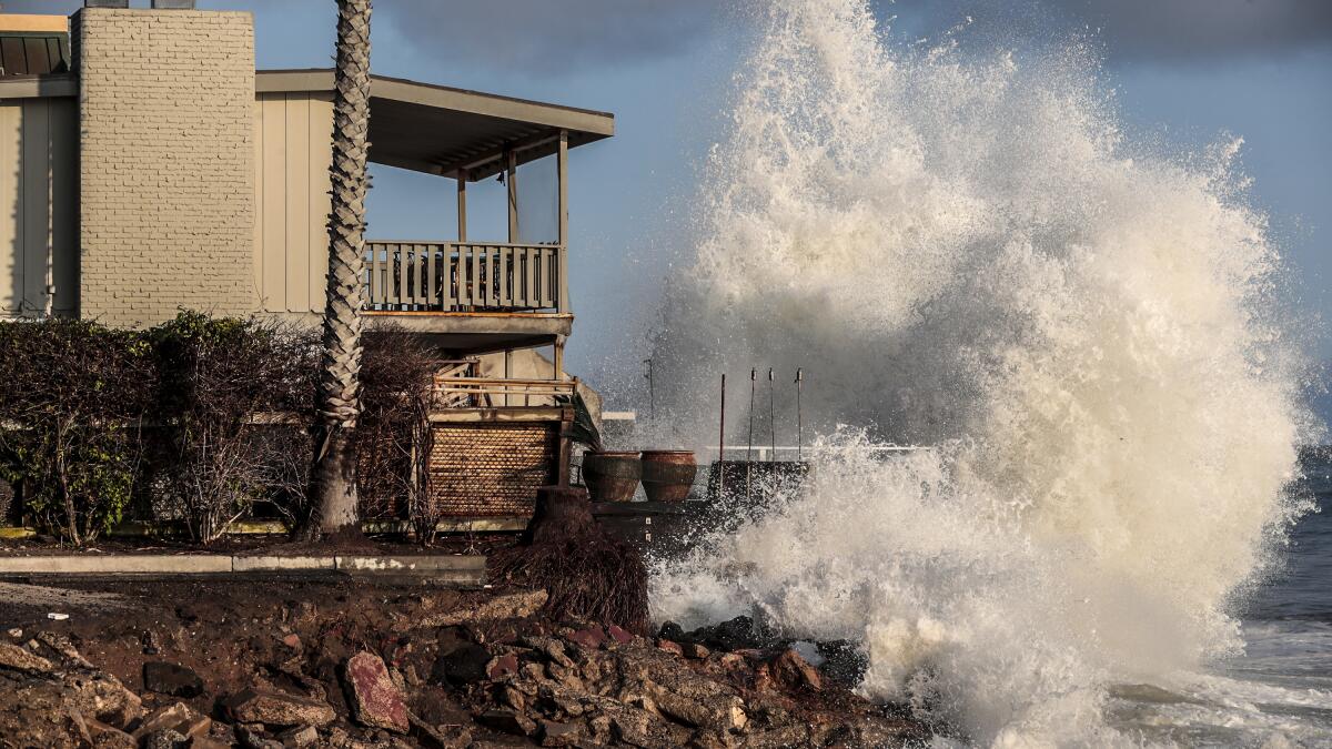 Big waves, high tides bring hazardous conditions to beaches - Los Angeles  Times