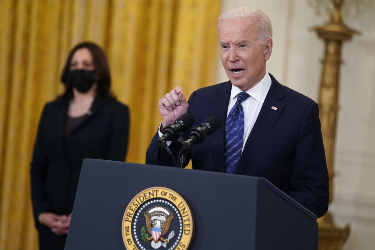  President Joe Biden speaks about the economy