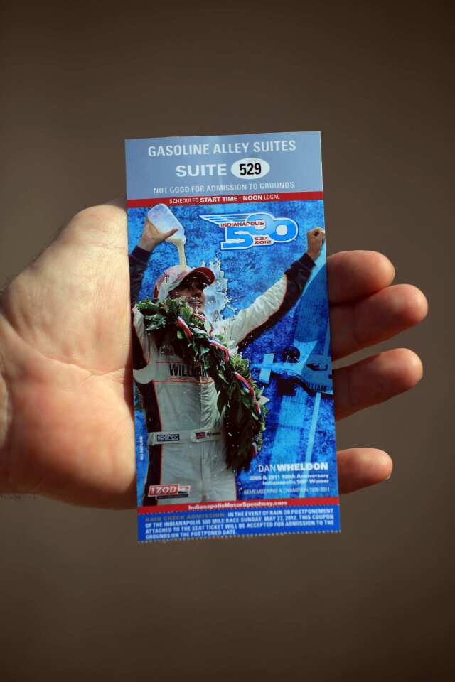 A close look at the ticket for the 96th Indianapolis 500.