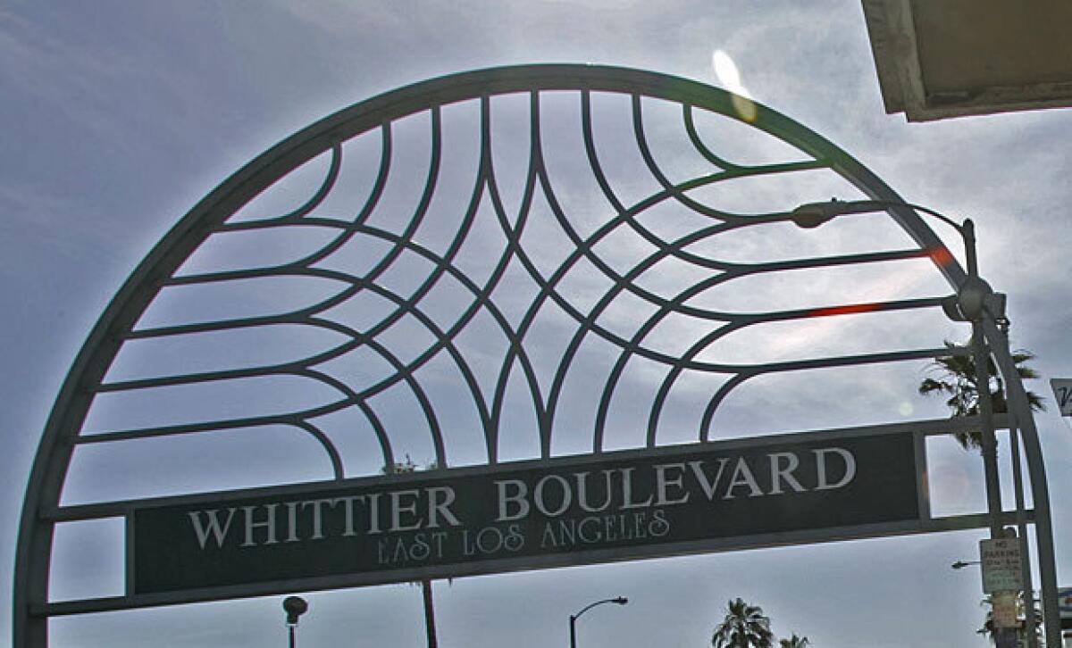 A sign along Whittier Boulevard in East Los Angeles.