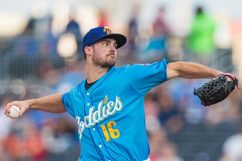 Padres right-hander Jacob Nix made a rehab start with Double-A Amarillo in the playoffs in 2019.