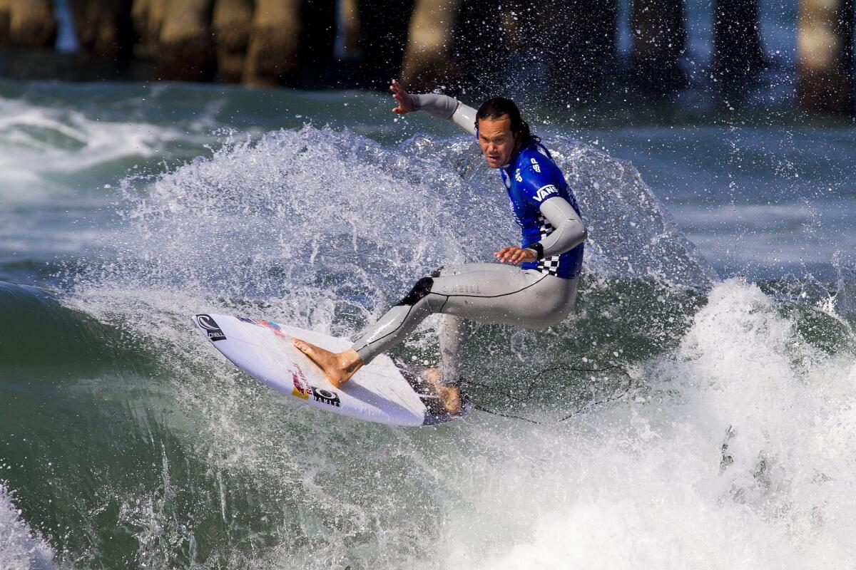 Jordy Smith surfs Friday at the U.S. Open of Surfing, which appeared to pay off Saturday as he was one of several surfers who prevailed without the so-called benefit of having the previous day off.