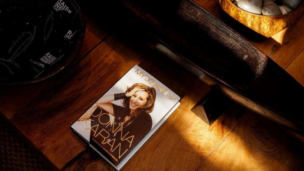 Donna Karan's book, "My Journey," is on a table inside her Urban Zen store in West Hollywood. Karan left Donna Karan International and now sells lifestyle pieces, including home decor and fashion, through her Urban Zen brand.