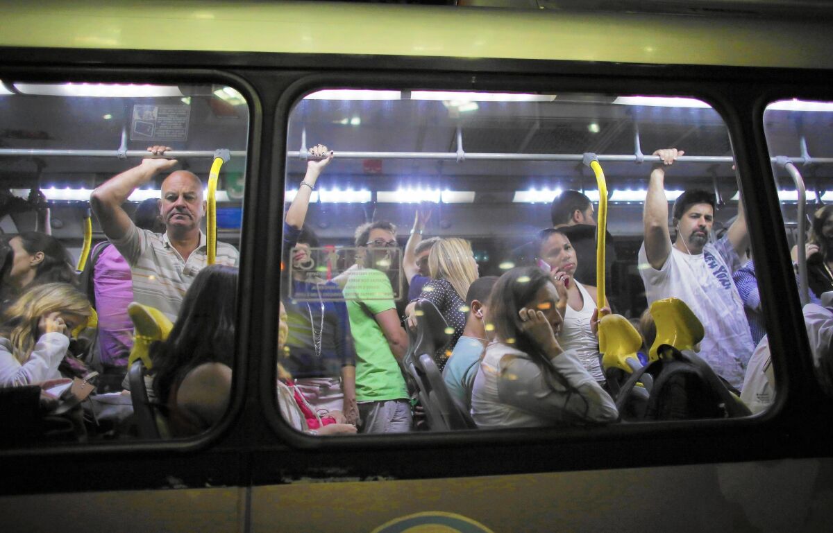 A bus in Rio de Janeiro. Brazil long ago followed the United States’ lead and relied on cars and didn’t invest much in public transit.