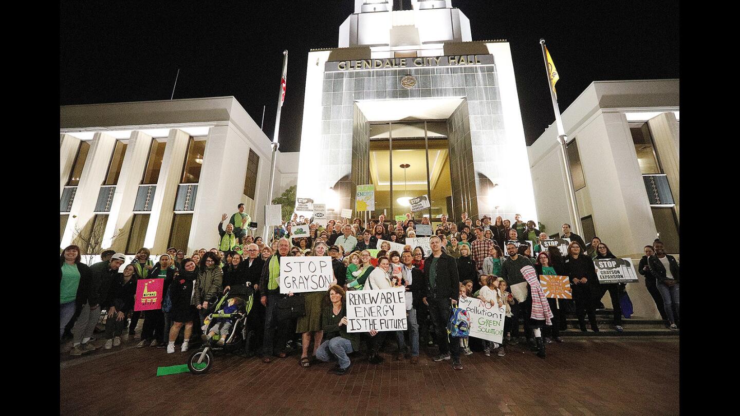 Photo Gallery: Protest at Glendale City Hall over Grayson Power Plant proposed expansion